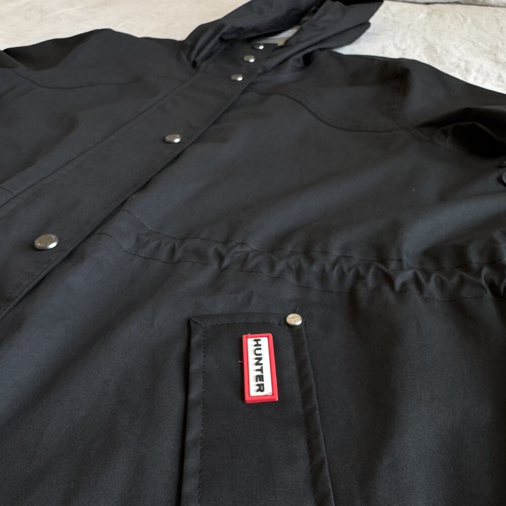 [WOMENS XL] Hunter Adela Waterproof Long Rain Jacket Lightweight Black Solid XL - Picture 7 of 9